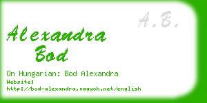 alexandra bod business card